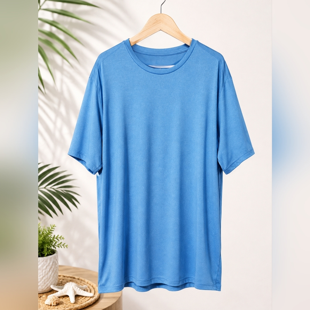 Free Country Short Sleeve Performance Men's XXL Classic Crew Neck T-Shirt - Blue